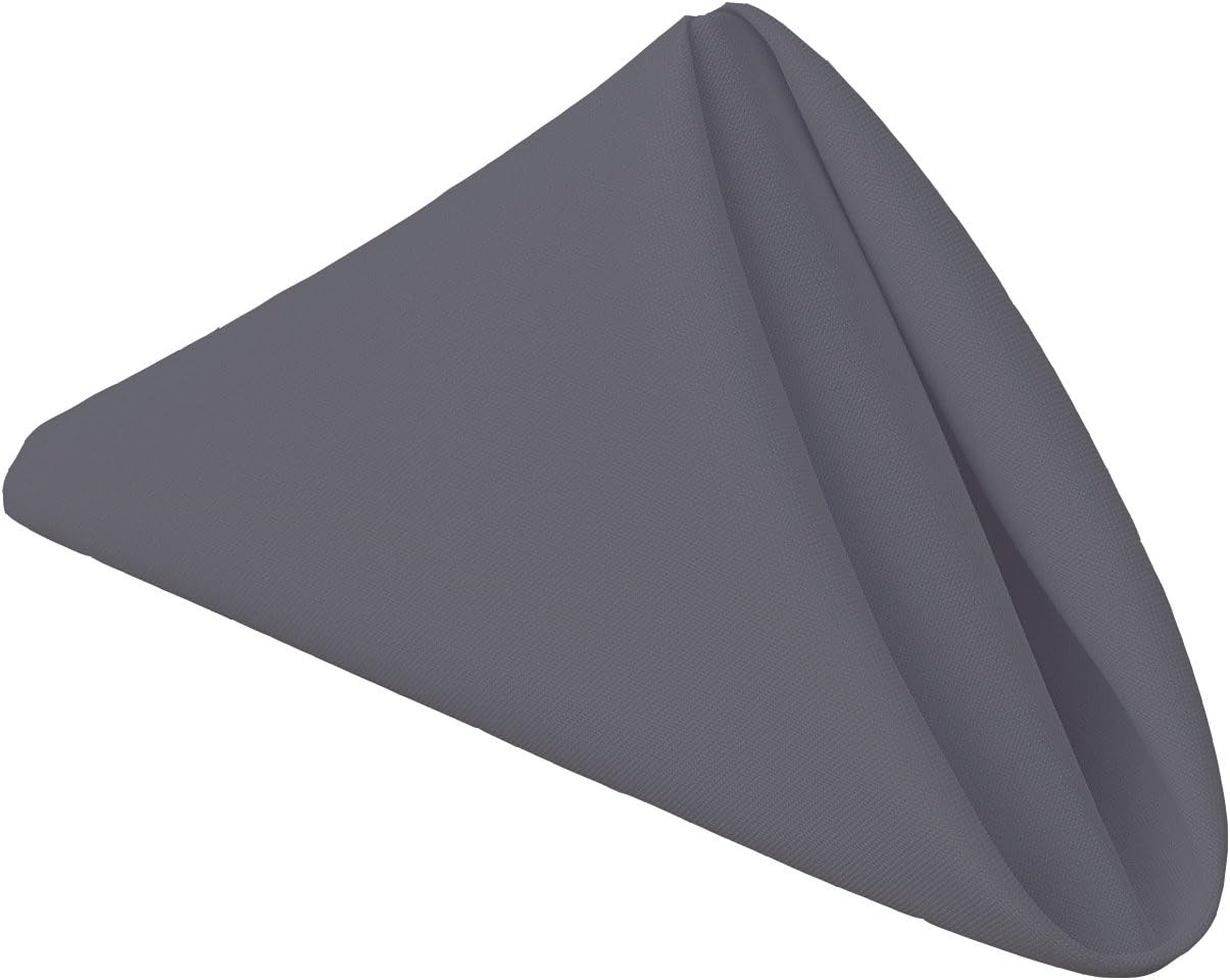 Gee Di Moda Cloth Napkins - 17 x 17 Inch White Solid Washable Polyester Dinner Napkins - Set of 12 Napkins with Hemmed Edges - Great for Weddings, Parties, Holiday Dinner & More: Home & Kitchen