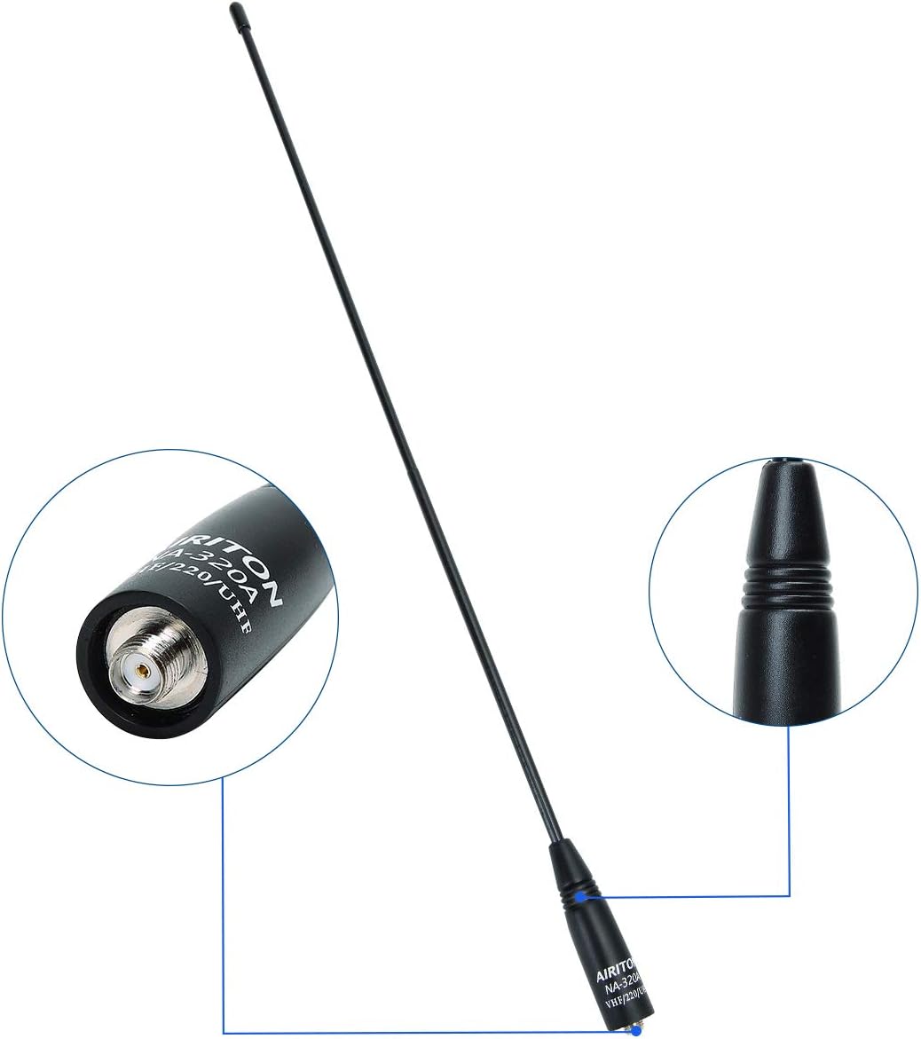 Airiton NA-320A Triband Antenna 2M, 1.25M, 70CM (144-220-440Mhz) Antenna SMA-Female for BTECH and Baofeng Radio UV-5X3, UV-5RX3, UV-5RIII, UV-R3, MKX3 (1 pcs): Home Audio & Theater
