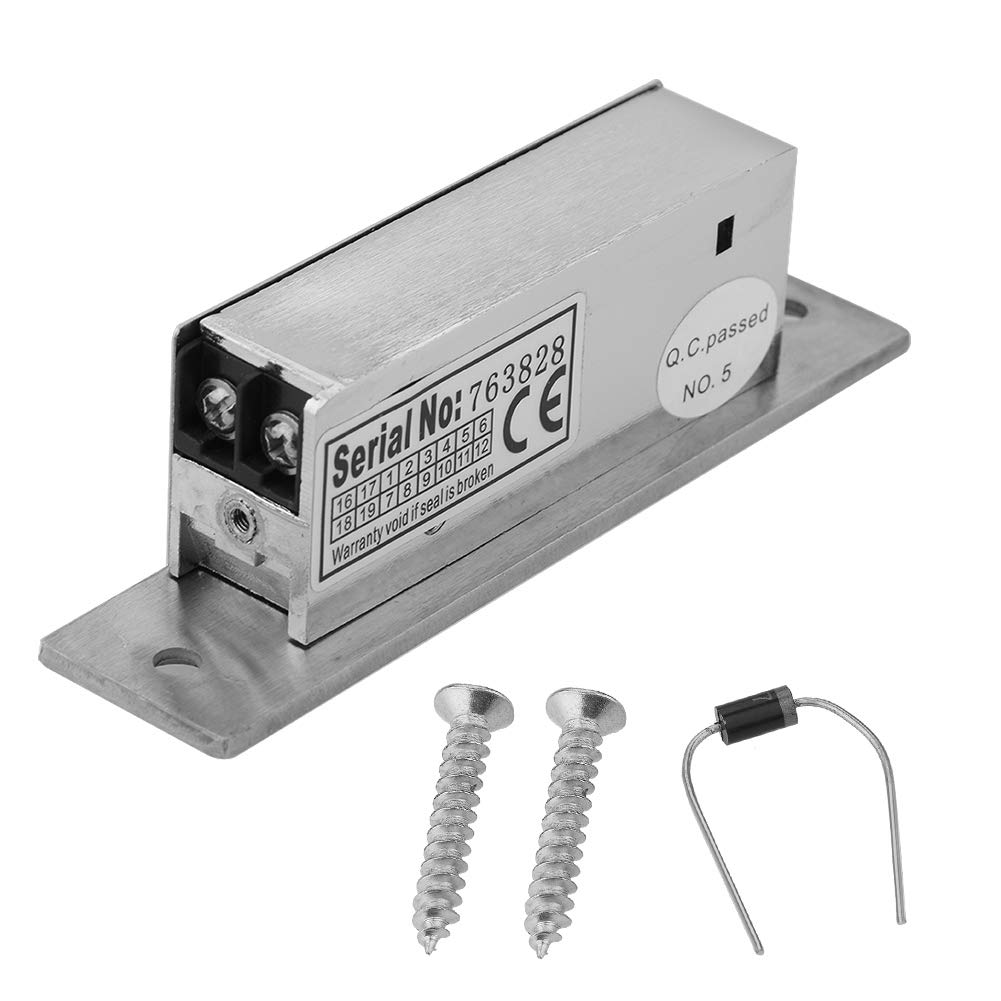 Hopcd Electric Strike Door Lock DC 12V Adjustable Narrow-Type Mortise Mounted Security Lock NC/NO Dual Unlock Mode Door Access Control for Stainless Steel, Steel, Wooden Doors