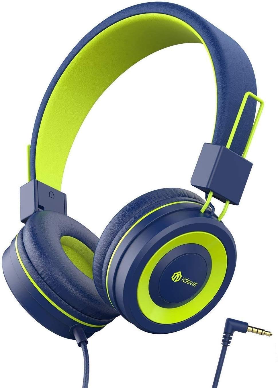 iCleverKids Headphones Boys, Childrens Headphones on Ear, 85/94dB Volume Limited, Stereo Sound, Foldable, Untangled Wires, 3.5mm Jack for School Travel