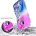 Galaxy J2 Pro Case w/[Tempered Glass Screen Protector] NageBee Glitter Liquid Quicksand Waterfall Flowing Sparkle Diamond Cute Case for Galaxy J2 Pro (2018) / Grand Prime Pro (2018) -Purple/Blue