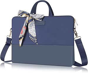 Kamlui Laptop Bag - for Women Carrying Computer Shoulder Messenger Case 15.6 Inch Blue