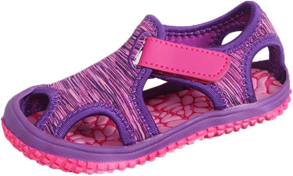 Boys Girls Sandals Kids Summer Breathable Walking Sandal Anti Slip Infant Toddler Beach Shoes Pink Purple Blue Grey Green (Toddler/Little Kid/Big Kid)