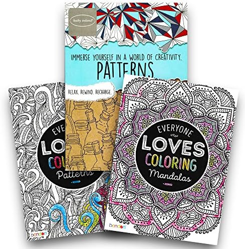Advanced Adult Coloring Book Set -- Pack of 3 Premium Patterns and Mandalas Coloring Books for ...