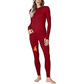 WIHOLL Long Johns Thermal Underwear for Women Fleece Lined Base Layer Pajama Set Winter Clothing