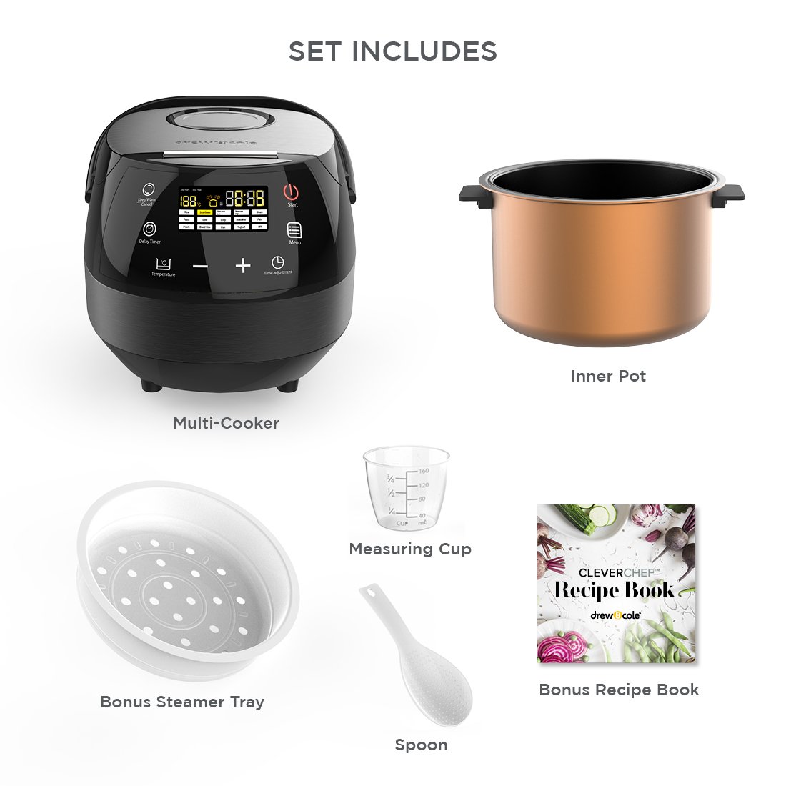 Clever Chef by drew&cole Intelligent Digital 14in1 Multicooker 5L