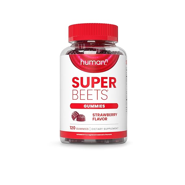 HUMANN SUPERBEETS STRAWBERRY HEART GUMMIES – BEETROOT & GRAPE SEED EXTRACT, 120 COUNT