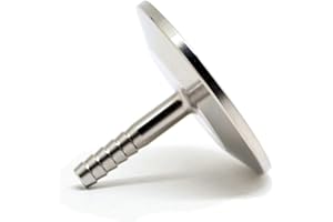 QiiMii SS304 1.5" Tri Clamp to 1/4" Hose Barbed Adapter Sanitary Hose Pipe Fitting (1/4 Inch Barb Hose)