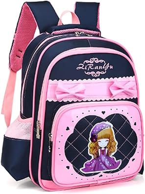 Amazon Candyリュック 女の子 子供用リュックサック 可愛い 学生バックパック 小学校 幼稚園 ガールズ 女の子 遠足 旅行 スクールバッグ 鞄2 6年生 ネイビー リュックサック