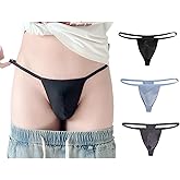 Sisgenesis Men's Modal Thong G-String Low Rise U Pouch Lightweight Underwear 3 Pack