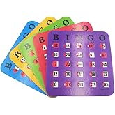 Yuanhe Shutter Slide Bingo Cards - 5 Pack Multi Color Extra Thick Stitched, Easy Read with Finger-Tip Sliding Windows