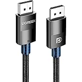 UGREEN 8K DisplayPort Cable 16FT, DP 1.4 Display Port Cable Cord Support 8K@60Hz, 4K@240Hz, FreeSync, G-Sync, HDR, 32.4Gbps for HDTVs, Displays, Monitors, Graphics, PC