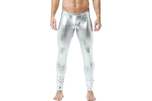 DTODWW Men's Faux Leather Activewear Leggings Slim Fit Tight Pants Long PU Pants Clubwear