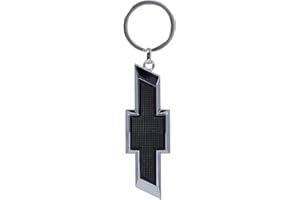 Plasticolor 004577R01 Chevrolet Textured Black and Chrome Bowtie Enamel Key Chain