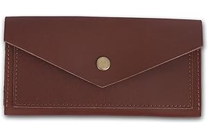 THE ANTIQ TheAntiq Leather Money Bag Wallet for Women Reusable Budget Organizer Retro Clutch Wallet Vintage Cash Envelope Leather Cash Envelope Travel Currency Organizer Handmade Long Utility Pouch (Tan)