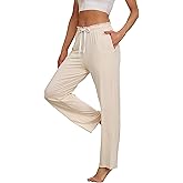ANLIQI Women Pajama Pants Bamboo Rayon Comfy Lounge Pants Drawstring Pj Bottoms Loose Wide Leg Yoga Sweatpants with Pockets