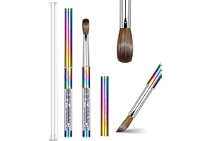 Shine Chance Acrylic Nail Brush Size 8, 100% Real Kolinsky Art Nail Brush for Acrylic Powder Application, Handmade Women Manicure Nail Extension Tool for Professional DIY Home Salon and Beginners