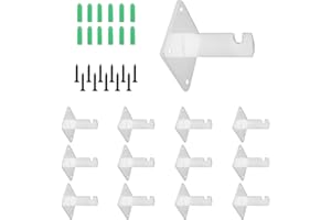 NEESEEYEE 12 Pack Gridwall Mount Brackets with Screws Grid Wall Accessory for Grid Panels Warehouse Office Cloakroom Retail Display Wall White