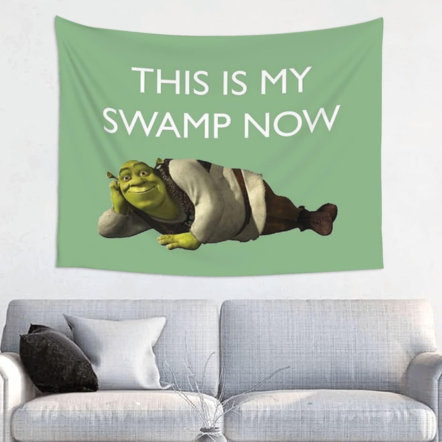 Tapestries - Shrek Tapestry This Is My Swamp Now Design Funny Tapestrys 29x37in Meme Tapestries Wall Hanging Art Poster For Bedroom Living Room