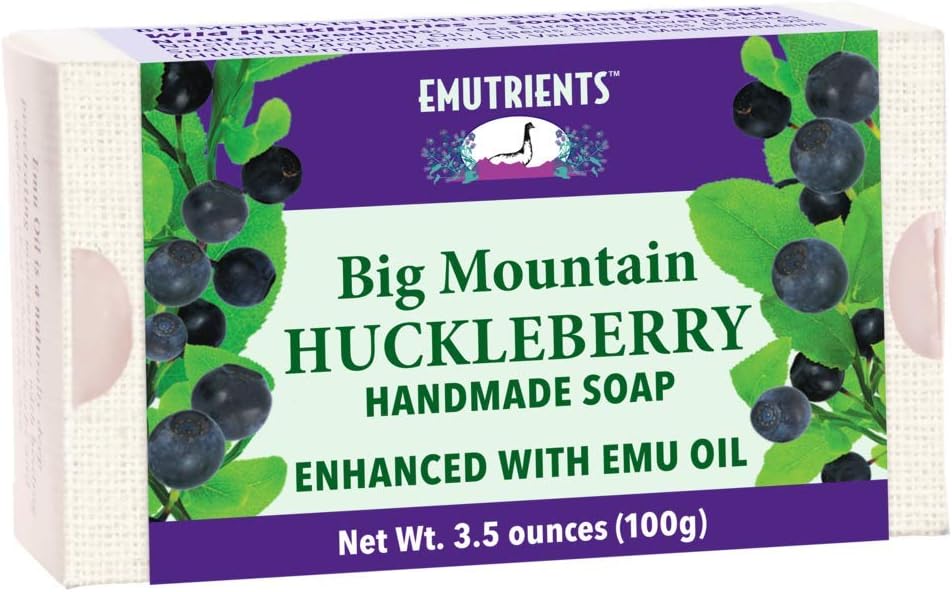 Mountain Huckleberry Soap Montana Emu Ranch Co. 3.5 oz Bar