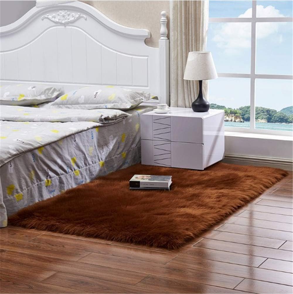 CHITONE Faux Sheepskin Rug,Rectangle,Super Soft,FluffyArea Rug,Seat Cover,Throw Floor Mat for Living Room,Bedrooms, Children’s Playroom,Bathroom,Coffee 2ftx3ft