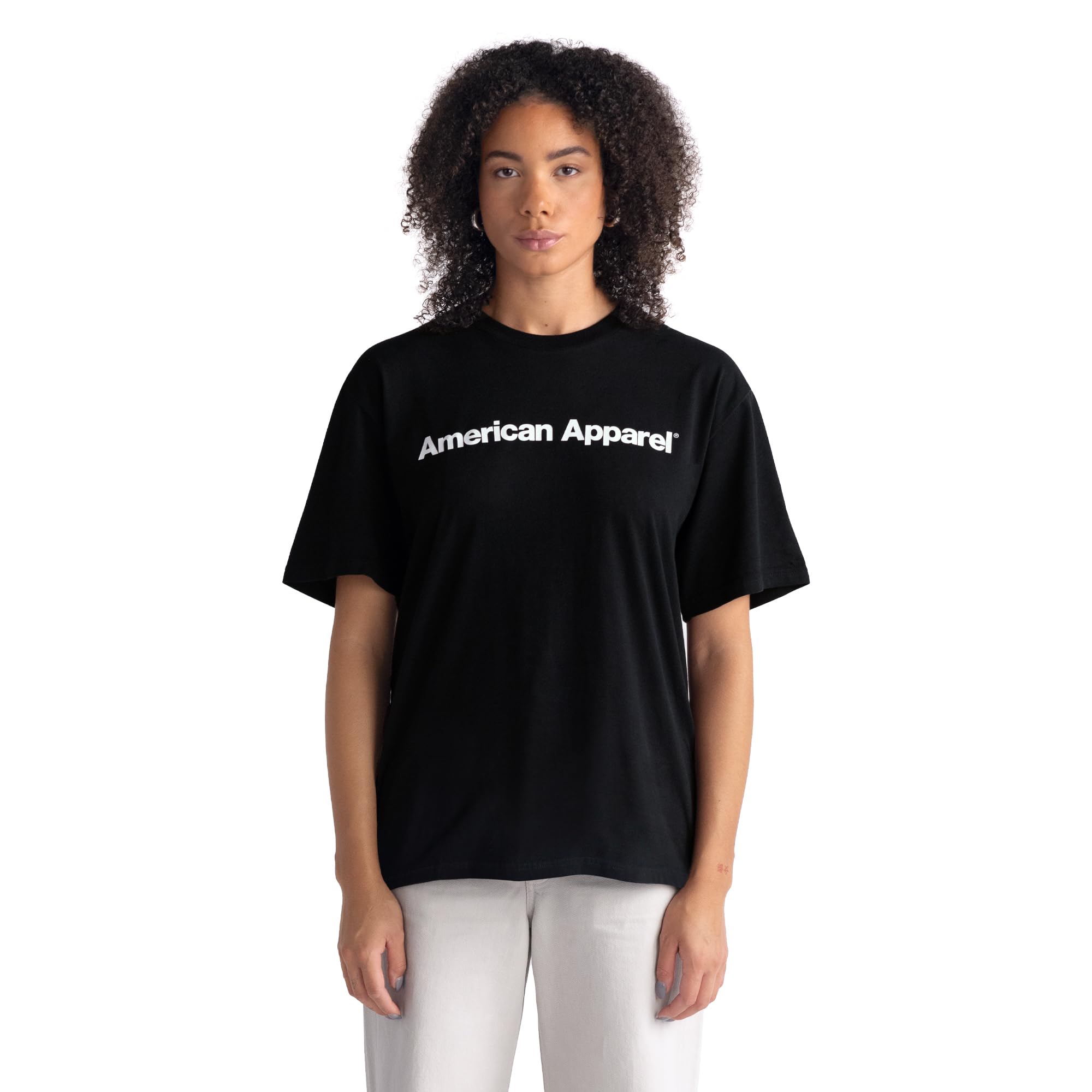 Photo 1 of *2 Pack* American Apparel Unisex Sueded T-Shirt, Style G5389, Multipack, Sueded Black - White Logo Center (Print, 1-Pack), XX-Large