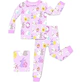 babee Reshinee Bamboo Viscose Toddler Girls Kids Pajama Sets 12M-8Y Snug fit Long-Sleeve Softness Sleepwear Pjs 2pcs Jammies