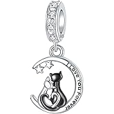 ARVALILS 925 Sterling Silver Charm Fits Women's Charms Bracelet & Necklace Valentine's Day Mother's Day Jewelry Gifts for Women