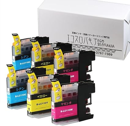 Amazon ブラザー用 互換 Lc110 Lc110c Lc110m Lc110y 各2本 全6本 互換インク Dcp J152n Dcp J137n Dcp J132n 他対応 残量表示ic 保証付 エコスロバキア インクカートリッジ 通販