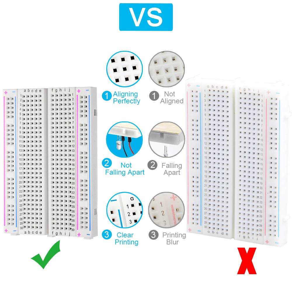 FICBOX 400 tie Points Solderless Breadboard(6 Pack)