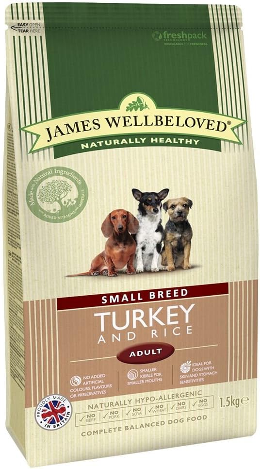 James Wellbeloved Complete Dry Adult Small Breed Dog Food Turkey and