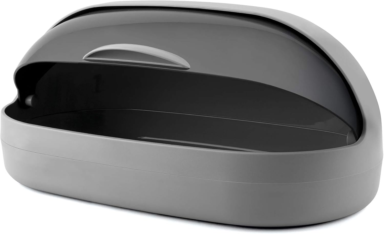 H&H Pop Grey Bread Bin, Polystyrene, Grey, 36x20x17cm