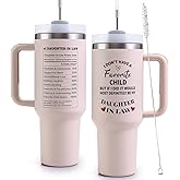 VoziSpace Mothers Day Gifts for Daughter in Law Tumbler with Handle 40oz - Daughter in Law Mug Birthday Gifts,Mother’s Day Birthday,Christmas