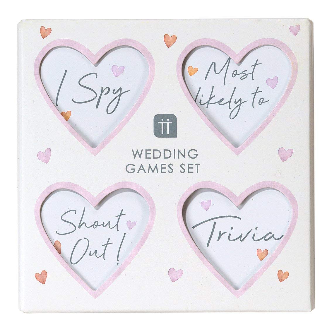 Talking Tables 4 x Wedding Table Games Ice Breaker Trivia Card Sets, Fun Reception Activities, Entertaining for Guests, Perfect for Weddings, White