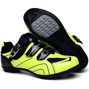 FeoHiys Mens Rubber Soled Cycling Shoes Anti-Slip No-Lock Flat Road & Mountain Bike Shoes for Fitness, MTB Bicycle, Spinning