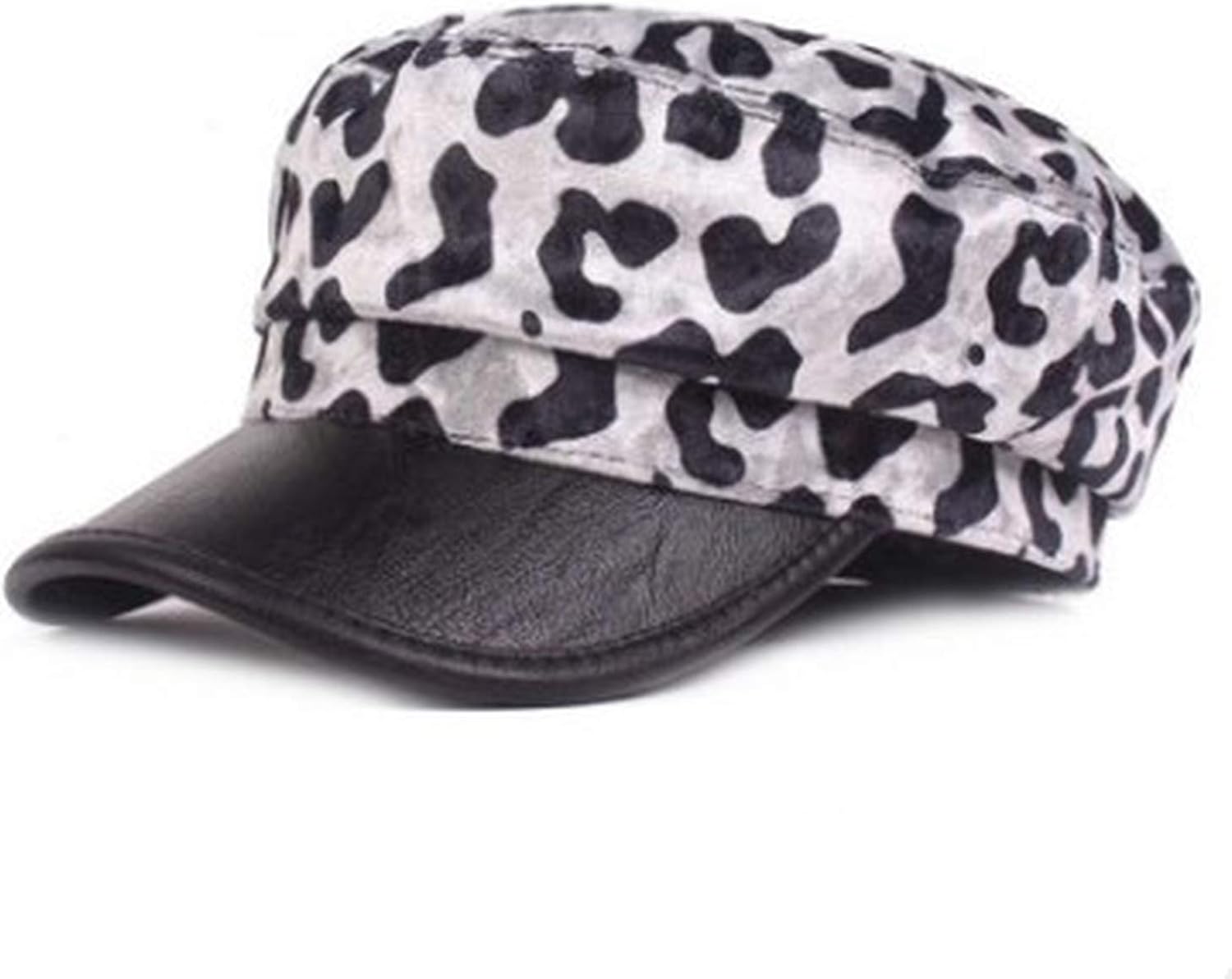 leopard flat cap