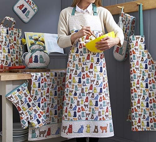 Ulster Weavers Catwalk Cotton Apron, With Cute Multicoloured Cat Animal Handrawn Design, For Kitchen and Barbecue - Image 5