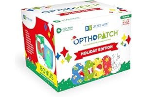 OPTHOPATCH Holiday Edition | Extra Sensitive Adhesive Eye Patches for Kids 70 Pack + 2 Reward Chart Posters