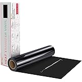 HTVRONT Black Heat Transfer Vinyl Rolls - 12" x 20ft Black Iron on Vinyl for Shirts, Black Iron on for All Cutter Machine - E