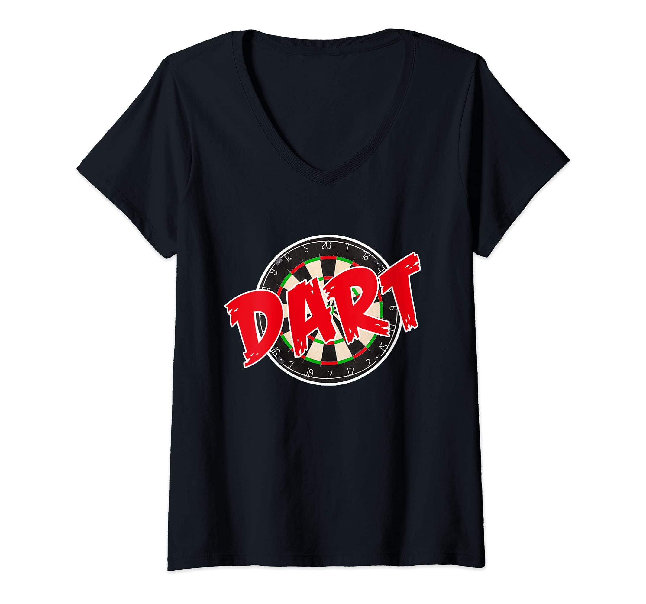 Womens Dart Player Bullseye Sport Darts Gift 180 Highscore V-Neck T-Shirt
