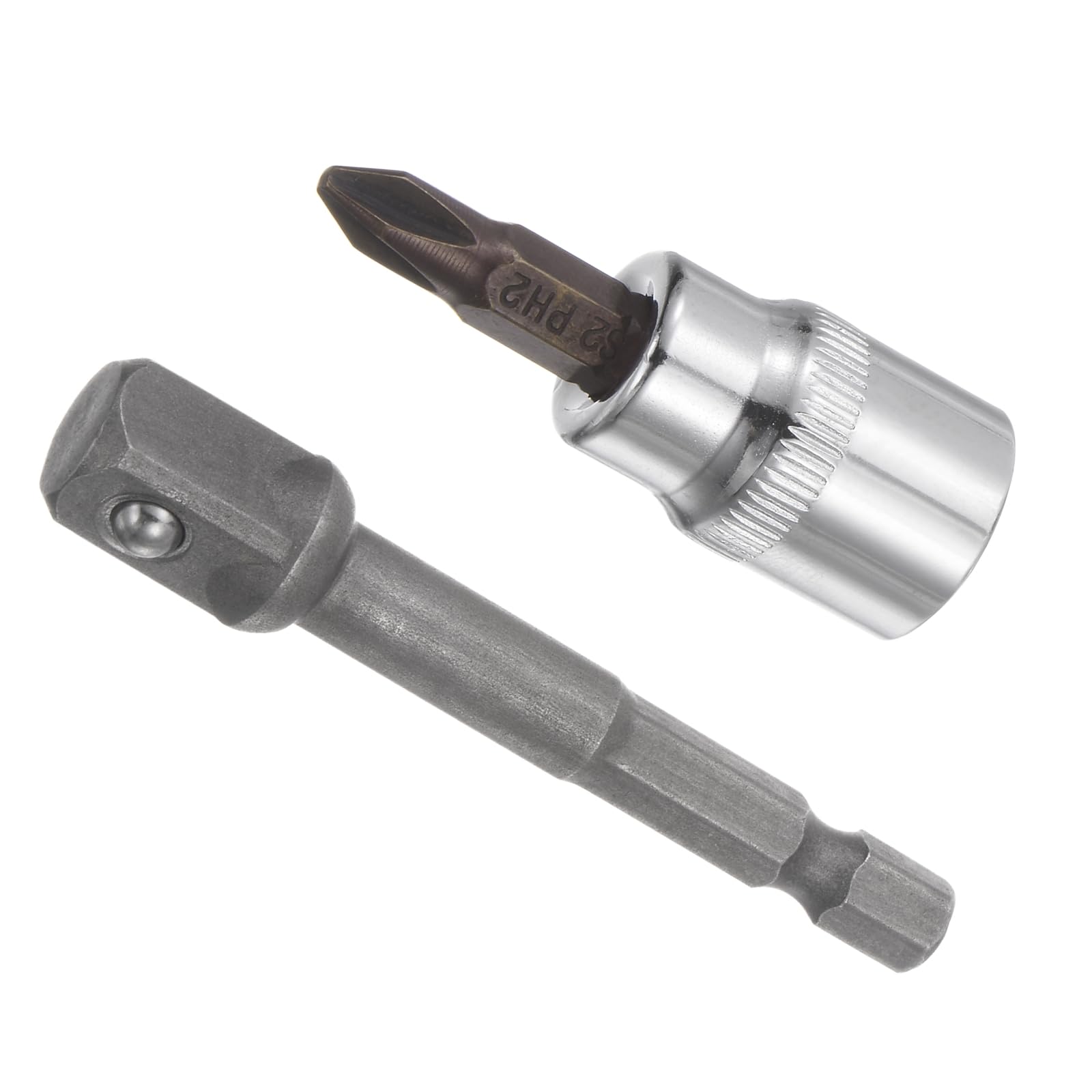 CoCud Phillips Bit Socket, PH2 Bit 3/8" Drive 2" Length, CR-V Socket with Socket Extension - (Applications: for Fastener Application)
