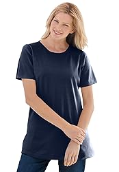 Woman Within Women's Plus Size Perfect Short-Sleeve