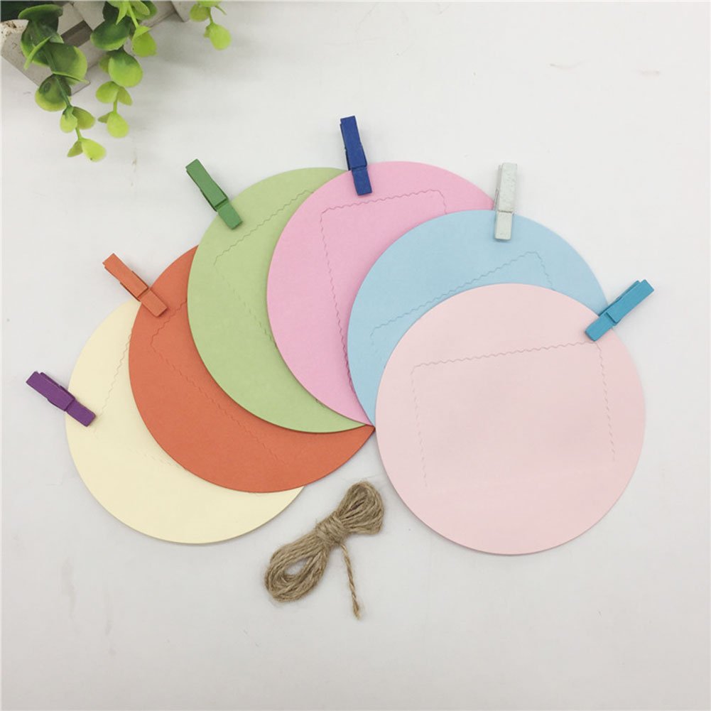 Instax Photo Frame, 2x3” Decor Hang Paper Photo Frame for Fujifilm Instax mini 8,7S,25,50S,90 Instant Camera Films, Polaroid Photo Frame (Creative Circle,6 Pcs)