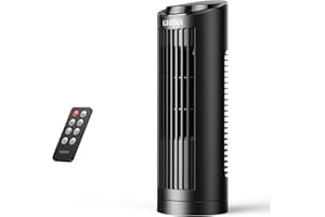GRIDR Tower Fan, 80° Oscillating Fan with Remote Control, 13'' Portable Desk Fan For Bedroom Office