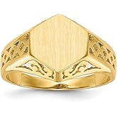 Jewels By Lux 14k Yellow Gold 9.5x8.5mm Open Back Signet Ring