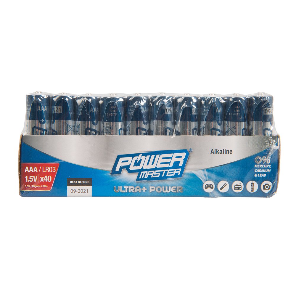 Powermaster 867060 AAA Super Alkaline Battery LR03 40pk 40pk