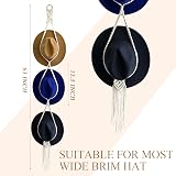 LAOJU Macrame Hat Rack Wall Holder Boho Wide Brim Cap Hanger Organizer Beige view 3