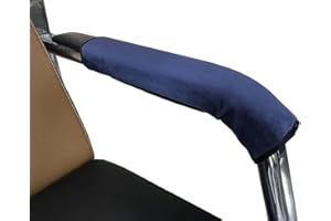 Wanty 2 Pieces Home Office Polyester Removable Durable Machine Washable Office Chair Armrest Slipcovers Covers Protect Armrests (Blue)