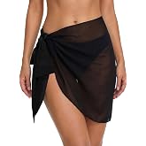 Herseas Womens Sheer Swimsuit Coverup Beach Sarong Wrap Chiffon Swimwear | Sexy beach cover up,curvy bathing suit shawl,tie side dress,slimming veach outfits,versatile cruise essentials,summer clothes