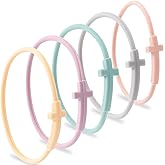 VARMDUKKE 5pcs Cross Bracelets for Women Men, Silicone Cross Jesus Bracelets, Colorful Friendship Present for Birthday, Party, Wedding